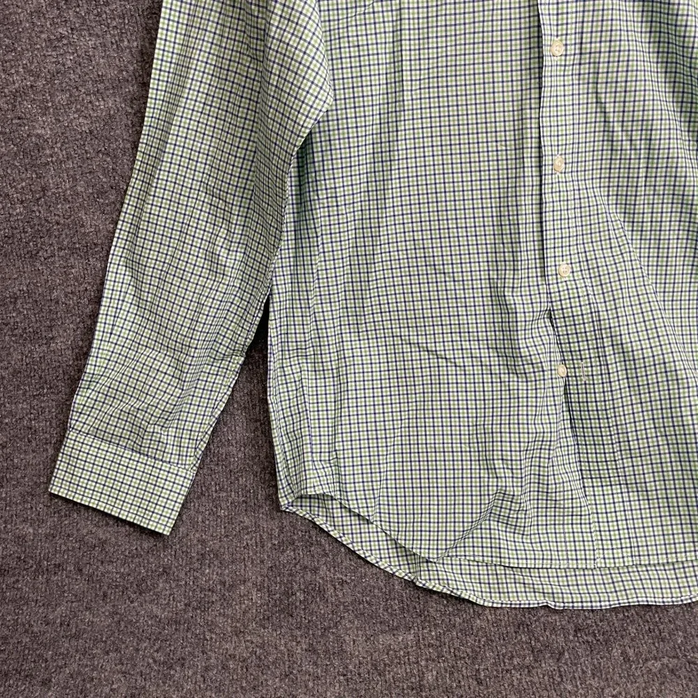 Polo Ralph Lauren Micro Check Shirt Mens Sz M Green Button Down Long Sleeve Pony
